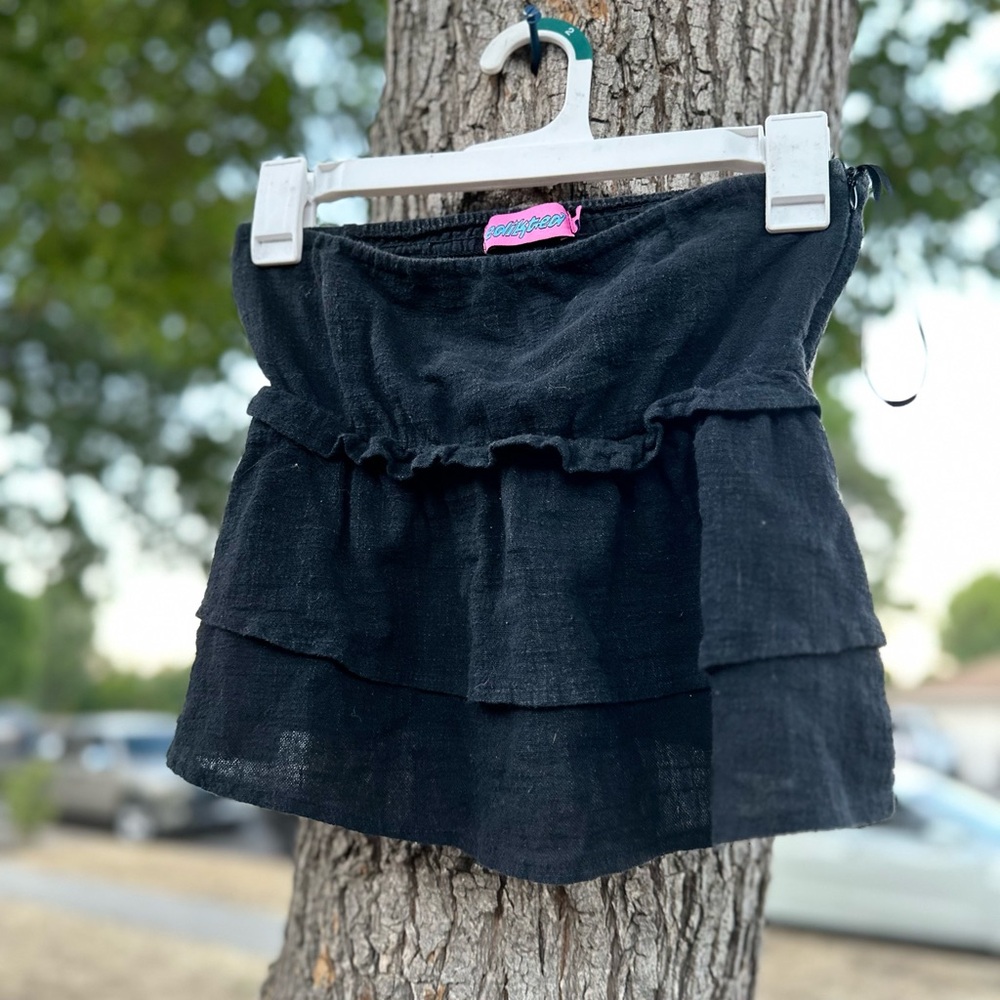 Edikted Black Ruffle Top